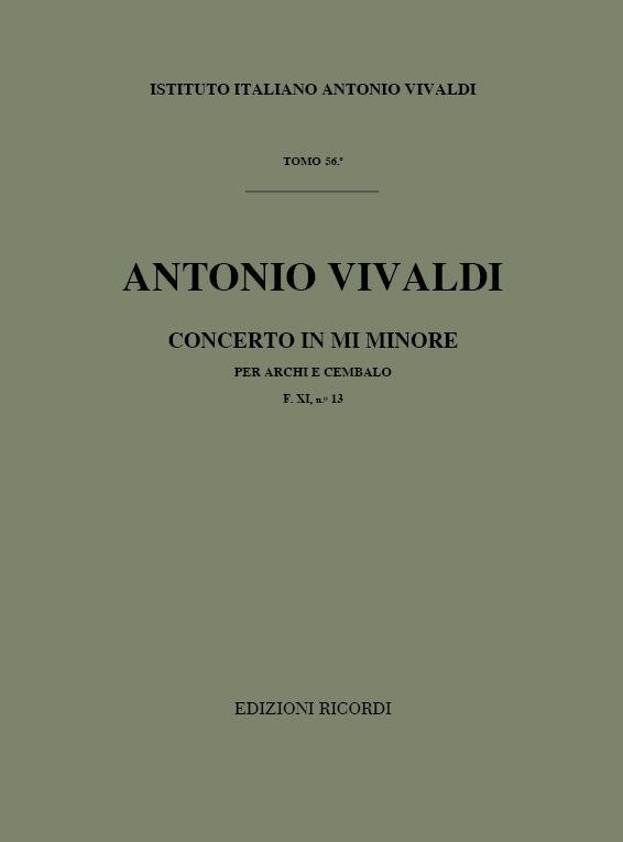 Concerti Per Archi E B.C.: In Mi Min. Rv 134